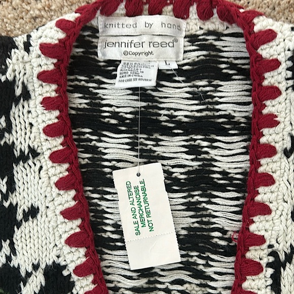 Jennifer Reed NWT Beautiful Hand Knit Floral Long Sleeve Sweater Top *Sz L*🌸🌺 - Picture 4 of 5